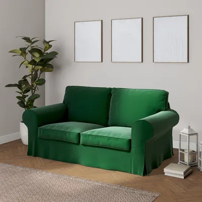 Produktbild von Dekoria Bezug für Ektorp 2-Sitzer Sofa nicht ausklappbar, grün, Sofabezug für  Ektorp 2-Sitzer nicht ausklappbar
