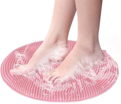 Obrázok produktu pre Unyqoos®️ Silikónová podložka Rosa protišmyková, určená na masáž nôh a peeling tela pod sprchou