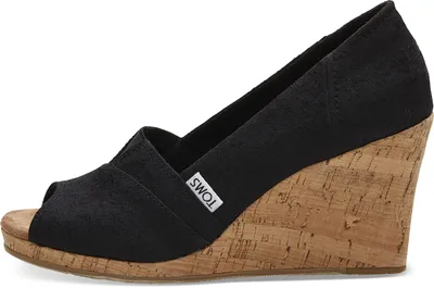 Produktbild von TOMS Damen Classic Wedge Sandalen mit Keilabsatz, Black, 38 EU