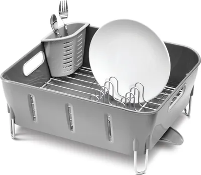 Produktbild von simplehuman Kompaktes Abtropfgestell, grau - 37.0 x 32.6 x 17.2 cm; KT1106
