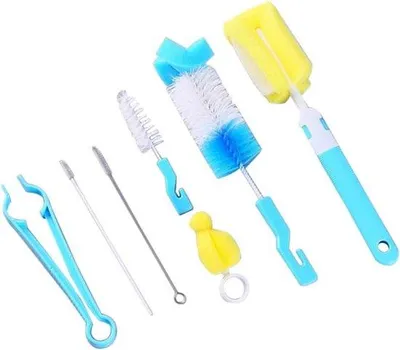 Immagine prodotto di Spazzola blu per biberon, set completo per la pulizia, non graffia