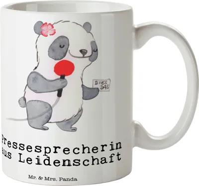 Produktbild von Mr. & Mrs. Panda Tasse Pressesprecherin Leidenschaft - Weiß - Geschenk, Becher, Kaffeetasse, Pott, Kaffeepott, Kaffeebecher