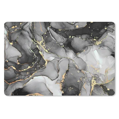 Produktbild von MuchoWow® Mauspad Mousepad Marmor - Schwarz - Gold - Grau 27x18 cm - Mousepads - Maus Mat - Pad - Mausunterlage - Büroartikel - Desk Matten