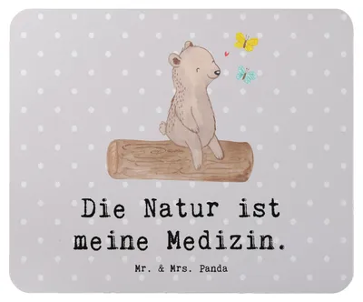 Produktbild von Mr. & Mrs. Panda Mousepad Bär Naturliebhaber - Grau Pastell - Geschenk, Outdoor, Wandern, Sport, Nature Lover, laptop, Mouse Pad, pc mausunterlage, Mauspad