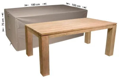 Produktbild von Raffles Covers Raffles Covers Gartentisch-Schutzhülle | Atmungsaktiv | Wasserdicht | UV-beständig | Doppelnähte | Elastischer Kordelzug - Farbe: Taupe, Masse: 180 x 100