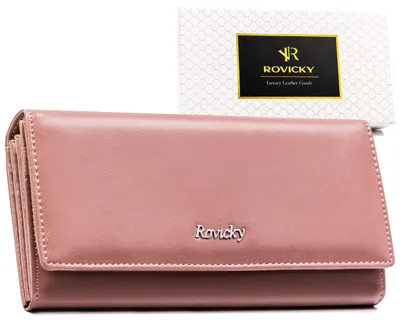 Obrázek produktu pro Rovicky dámská peněženka z přírodní a  růžová RFID 19 cm