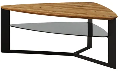 Produktbild von MASSIVMOEBEL24 Couchtisch Wildeiche mit Glasboden 120x70x44 natur geölt STARNBERG #25