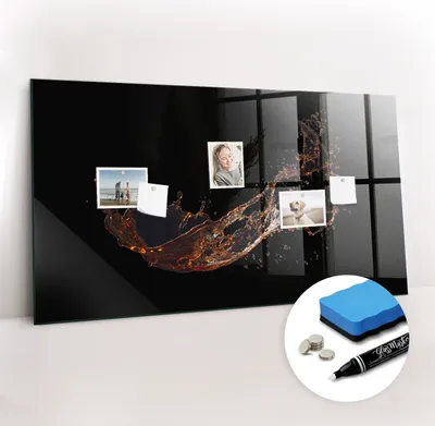 Produktbild von Magnetpinnwand Memoboard - Zubehörsatz - Weißer Marker + Schwamm + Magnete - 120 x 60 cm - Verschüttetes Getränk