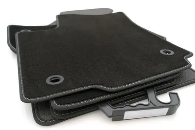 Immagine prodotto di Tappetini adatti per VW Phaeton (tutti) premium velours, cuciture argento, tappetini auto in moquette, set da 4