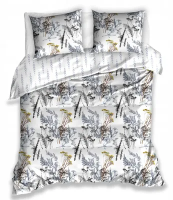 Produktbild von Carbotex Baumwollsatin Bettwäsche 220x200 Blumen Blätter