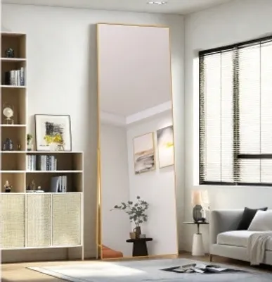 Immagine prodotto di UnboxG 162 x 53 cm specchio a figura intera, specchio 3 in 1 da appoggio e da parete, specchio per vestirsi, specchio per guardaroba per camera da letto, soggiorno e ingresso