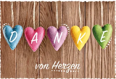 Produktbild von Danke - Grusskarte im Format 11,5 x 17 cm mit Briefumschlag