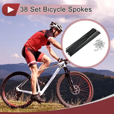 Produktbild von 38 Stück 13G Fahrradspeichen 223mm Fahrradspeichen Kohlenstoffstahl Schwarz
