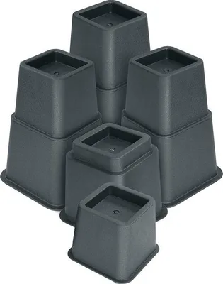 Productafbeelding van Famanu meubelverhogers, 8 stuks - Verstelbare hoogte van 8 tot 20 cm (grijs)