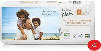 Image de NATY - Lot de 2 paquets de couches taille 5 (12-18 kg), 40 pièces