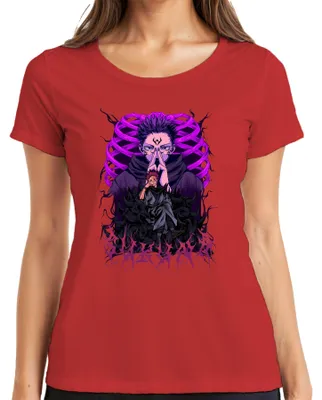 Produktbild von Sukuna Itadori Jujutsu Kaisen Anime Fluchkönig Otaku Geschenk Damen T-Shirt, Rot, 3XL