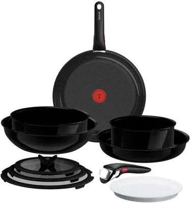 Obrázok produktu pre Tefal L97095, Zmiešaná súprava, Čierna, Hliník, Keramický, Čierna, Sklo