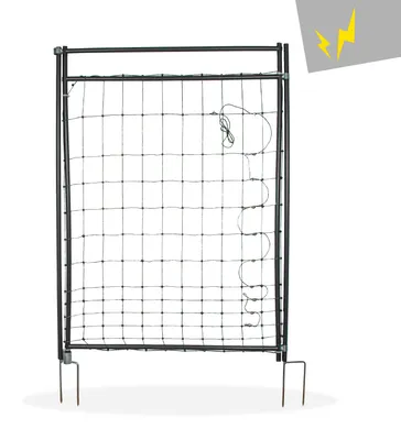 Produktbild von horizont Hotgate Weidetor  Tor für Weidezaun 105-120 cm Höhe, elektrifizierbare Zauntür mit 86 cm breitem Durchgang, Schafzaun Tür, stabiles Weidezaun Tor, Gartenzaun Tür mit Stromführung