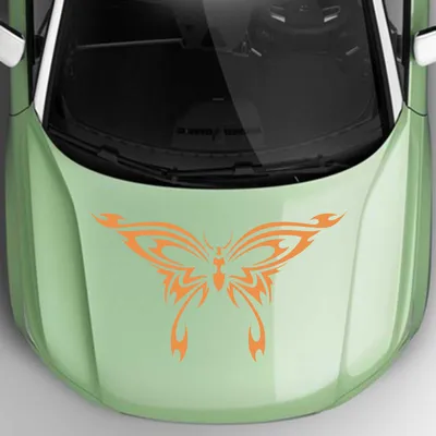 Produktbild von Aufkleber - Autoaufkleber "Schmetterlingstribal" 70cm x 41cm orange - Tuning Carystyling Heckscheibe Auto