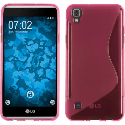 Produktbild von PhoneNatic Case kompatibel mit LG X Skin - pink Silikon Hülle S-Style + 2 Schutzfolien