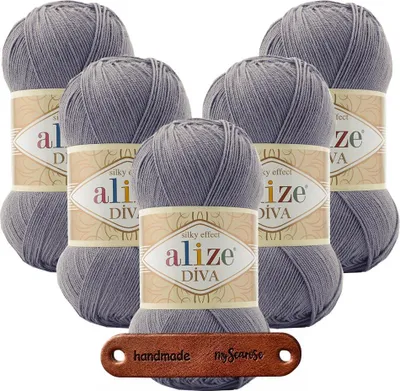 Produktbild von 5 x ALIZE Diva 348 Smoky mit Label