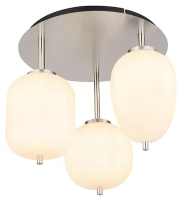 Produktbild von LED Deckenleuchte, Metall, Glas Opal, 3-Flammig, D 46 cm