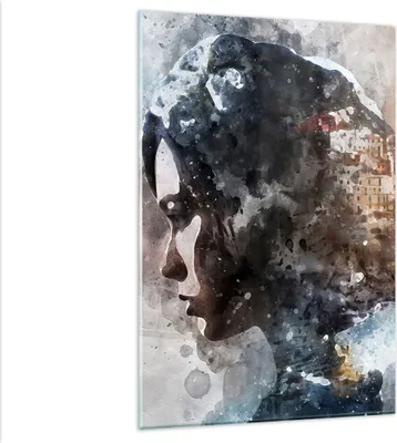 Produktbild von Bilder auf glas - Einteilig - Frau Abstraktion - 80x120cm - Glasbilder - Wandbilder - Bilder - zum Aufhängen bereit - Wanddekoration aus Glas - Glas Bilder - Wandbild auf Glas - GPA80x120-3956