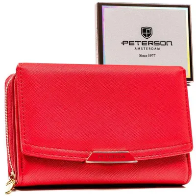 Obrázek produktu pro Peterson Dámská peněženka RFID z ekologické kůže červená 15x9,5 cm