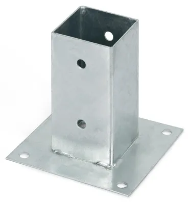 Image de Alberts 211882 Douille à visser, pour poteaux en bois ronds ou carrés, galvanisée à chaud, 71 x 71 mm, set de 3 pièces
