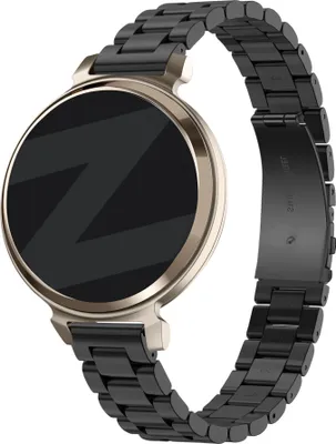 Produktbild von Bandz Steel Gliederarmband 'Classic' - Smartwatch-Armband 14mm passend für Garmin Lily 2 (nur zweite Version) - inklusive Verkürzungsset - Schwarz