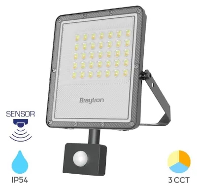 Produktbild von Braytron LED Flutlichtstrahler mit Bewegungsmelder 30 W Warmweiß Neutralweiß Kaltweiß IP65