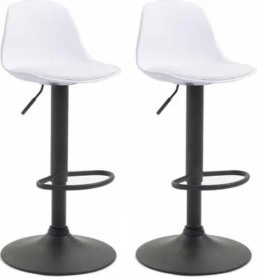 Produktbild von 2er Set Barhocker HLO-CP24 Kunststoff schwarz  weiß