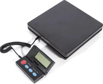Image de Balance pour colis, balance plate-forme professionnelle 50 kg/2 g, écran LCD amovible avec rétroéclairage, haute précision, noire