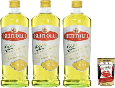 Produktbild von Bertolli olio di oliva Olivenöl Cucina 3er Pack (3 x 1000 ml) + Italian Gourmet polpa 400g