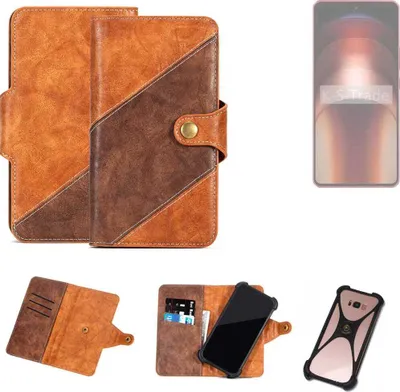Produktbild von K-S-Trade Handyhülle Schutzhülle Bookstyle Case Wallet-Case kompatibel mit Vivo iQOO Neo9s Pro Cover Klapphülle Kantenschutz Smartphone dunkelbraun