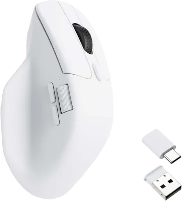 Obrázek produktu pro Keychron M6 Bezdrátová optická myš, USB, Bluetooth, 2,4 GHz, 26000 DPI, 1000 Hz, bílá M6-A3