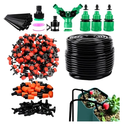 Produktbild von Tropfbewässerungsset, 50 Meter Schnellverbindungs-Schlauch, Bewässerungssystem - Für Garten, Gewächshaus, Innen- und Außenbereich, Hochbeete, Pflanzen