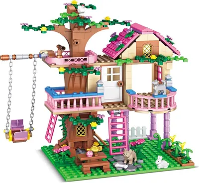 Produktbild von Bausteine Klemmbausteine 504 Tlg Baustein Set Baumhaus DIY Mikro für Erwachsene