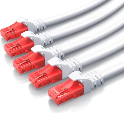 Zdjęcie produktu dla Kabel CSL 5x Cat 6 Gigabit Ethernet LAN - wieloekranowy - UTP Gigabit - 1000 Mbit/s - kabel krosowy - kabel sieciowy - 0.25m