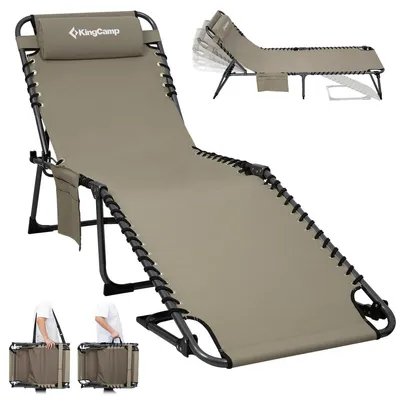 Obrázek produktu pro Skládací lehátko - 190 x 59 cm - Nosnost 120 kg - Nastavitelné opěradlo - S polštářkem