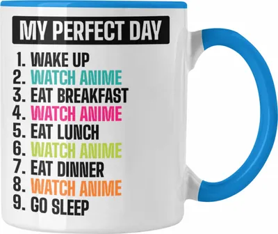 Produktbild von Trendation -  Anime Tasse Geschenk Spruch Kaffeetasse Geschenke Deko (Blau)