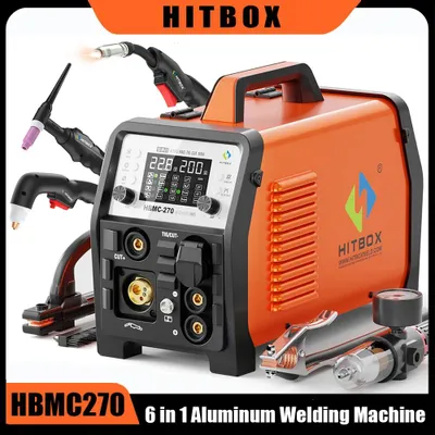 Produktbild von Multifunktions Schweißgerät - Modell HBMC270 - 6 in 1 MIG/MAG TIG MMA CUT - Synergische Steuerung - 160A Inverter - 220–240V EU Stecker