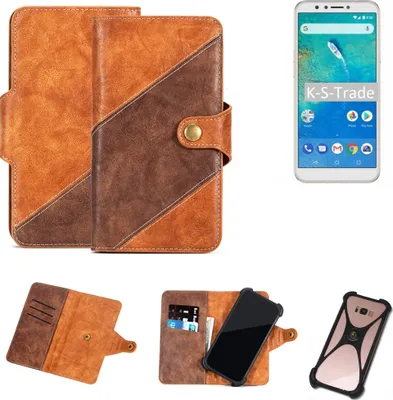 Produktbild von K-S-Trade Handy-Hülle Schutz-Hülle Bookstyle Case Wallet-Case kompatibel mit General Mobile GM 8 Handy Cover Bumper Kantenschutz Smartphone