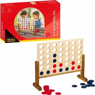 Obrázok produktu pre Drevená hra Idena XXL 4 Gewinnt - Skvelá zábava pre rodinu a záhradu (45x56cm)