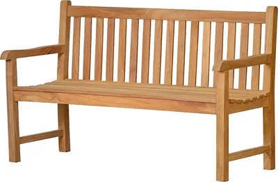 Produktbild von Gartenbank Massive Teakholzbank Andorra 110 cm als wetterfeste Holzbank & Sitzbank nachhaltige und unbehandelte Teakbank