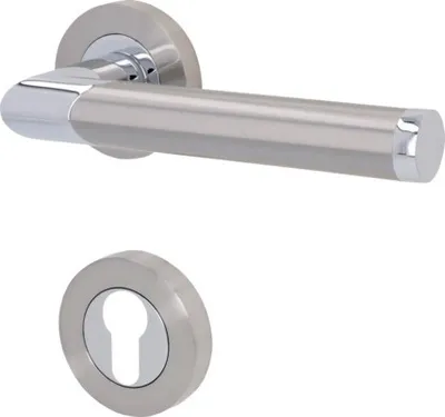 Produktbild von Rosettengarnitur für Türen mit Profilzylinderlochung, Drücker/Drücker, Schraubrosette Ø52mm