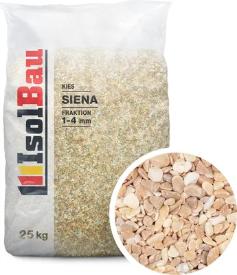 Produktbild von Isolbau - Zierkies 25 kg - Marmorkies 1-4 mm - Deko-Steine für Garten, Steinteppich, Aquariumkies, Ziersplitt Natursteine Gartenkies Wegkies Teichkies für Innen und Außen - Giallo Sienna