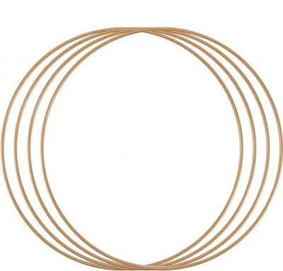 Image de Vaessen Creative | Lot de 4 anneaux métalliques Ø 30 cm, 3 mm, doré antique