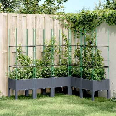 Produktbild von Möbel Pflanzkübel mit Rankgitter Grau 160x120x142,5 cm PP - Beete 367966