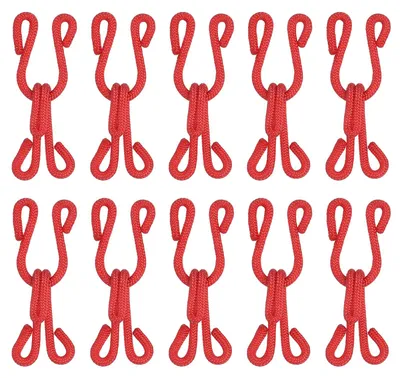 Haken und Ösen zum Annähen, 14 Stück, rot, 37 mm